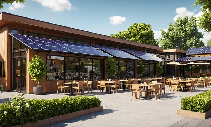 Restaurante con placas solares